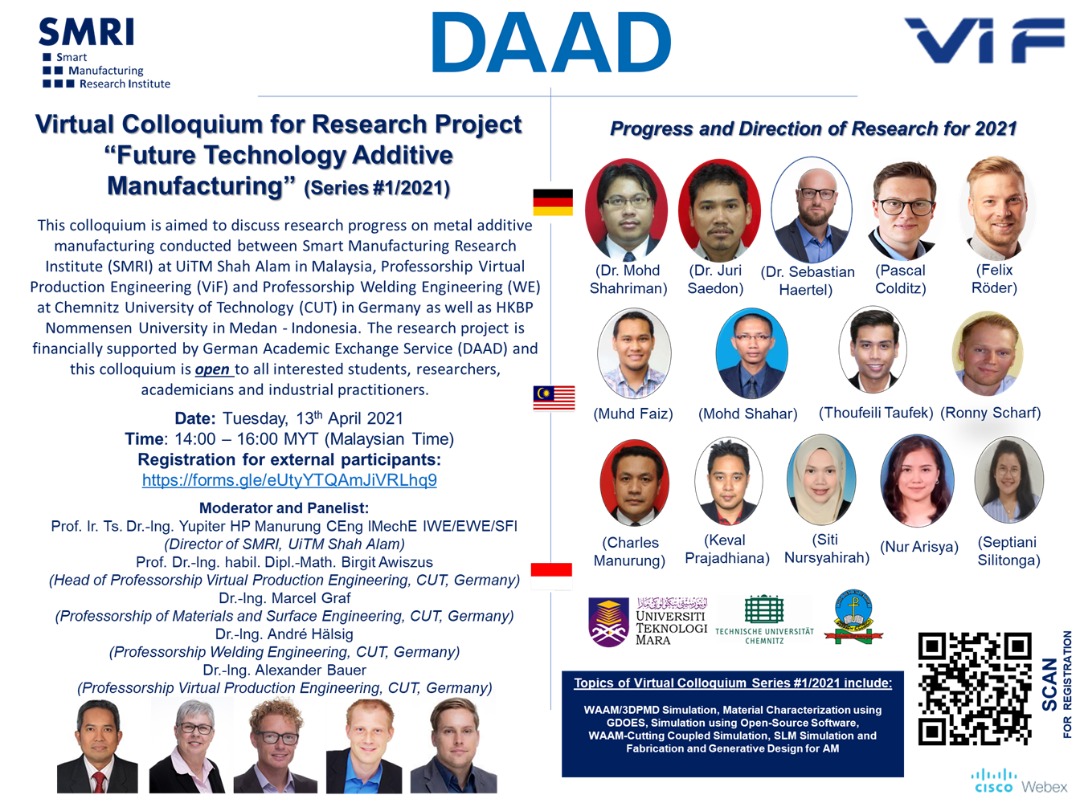 Virtual Colloquium for Research Project “Future Technology Additive Manufacturing” (Series #1/2021)