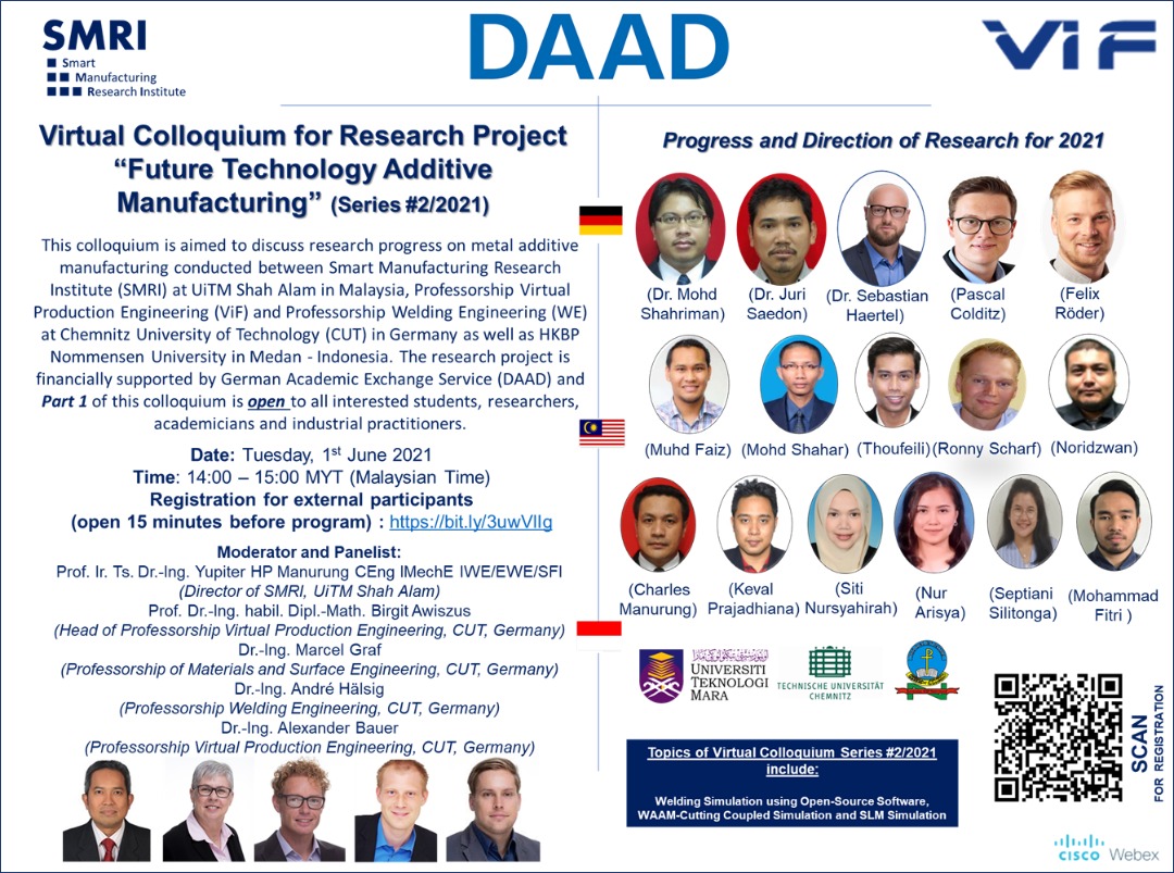 Virtual Colloquium for Research Project “Future Technology Additive Manufacturing” (Series #2/2021)